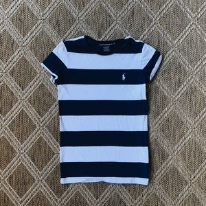 Ralph Lauren Sport Navy and White Striped T-Shirt